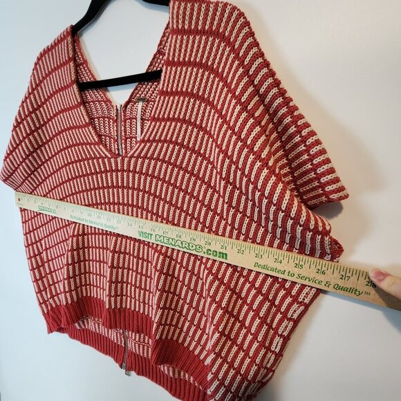 Free People Something Special Oversized Boxy Fit‎ Sweater Functional Zip Back XS - Picture 9 of 11